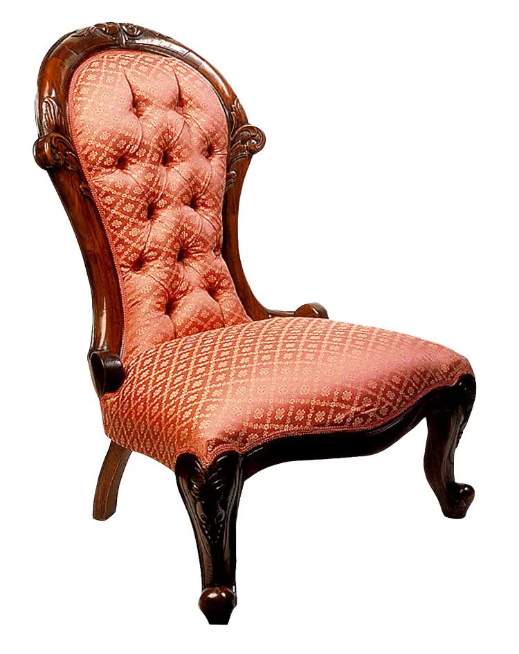 Vintage Red Upholstered Chair with Wooden Frame