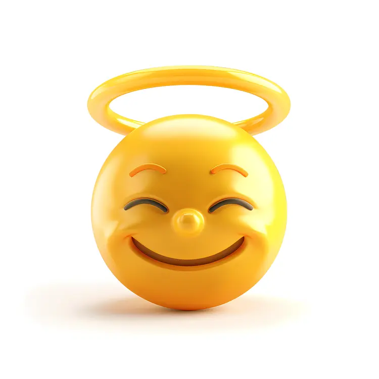Smiling Angel Emoji with Halo