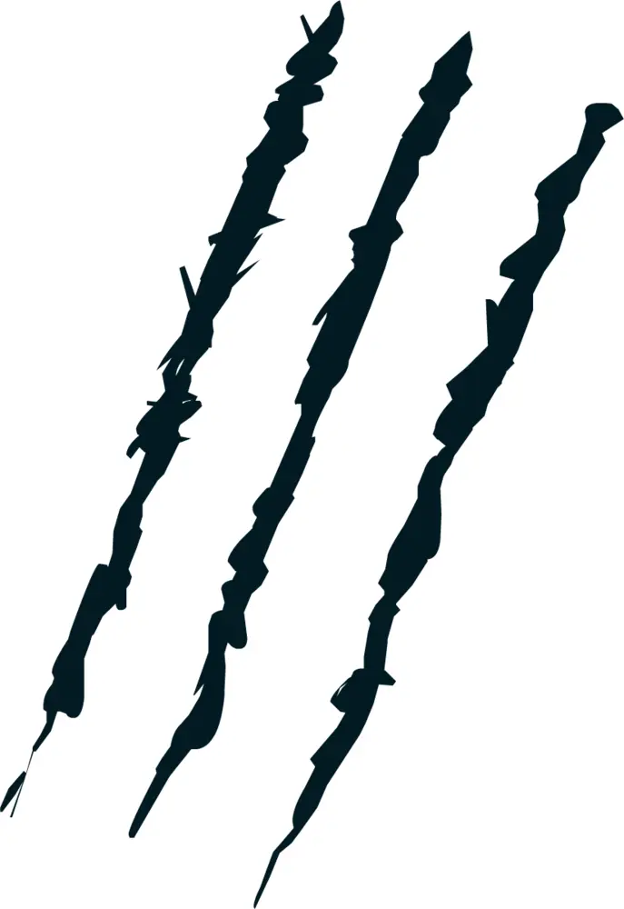 Black Claw Marks on Transparent Background
