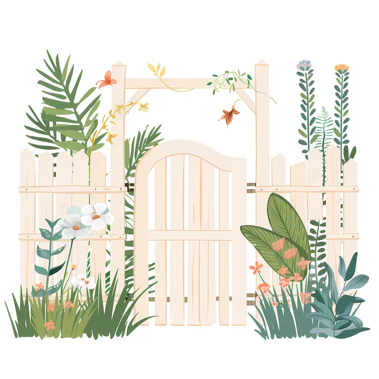 Wooden Fence with Colorful Flowers