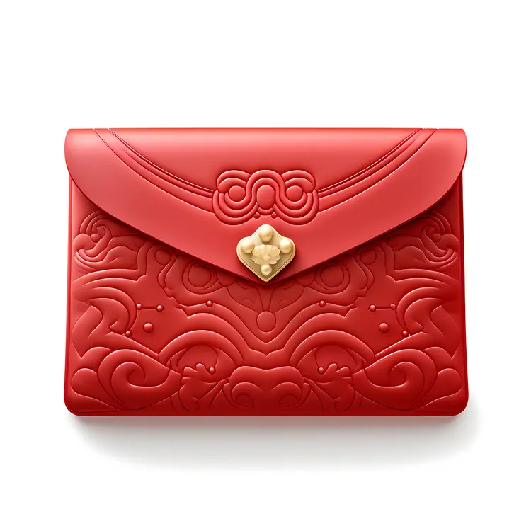 Elegant Red Envelope with Gold Clasp