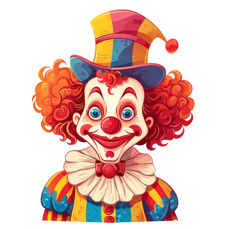 Clown with Red Hair and Bow Tie