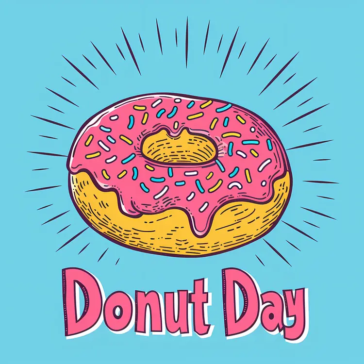 Single Donut with Sprinkles for Donut Day