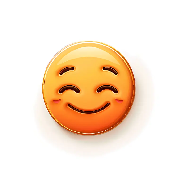 Orange Emoji with Happy Expression