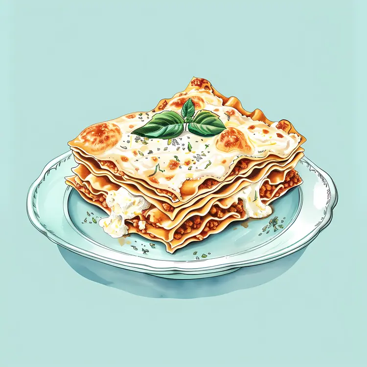 Delicious Lasagna on a Plate