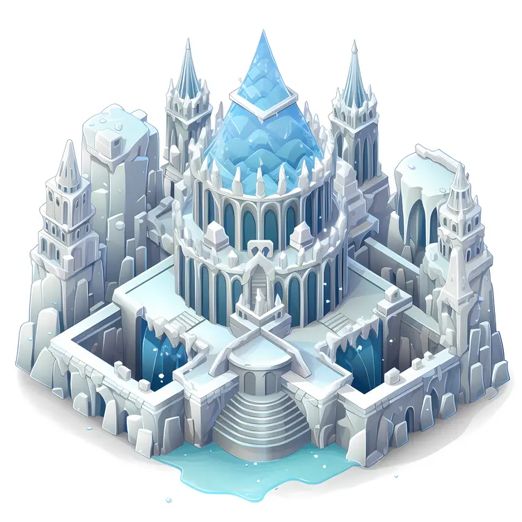 Ornate Frozen Ice Castle