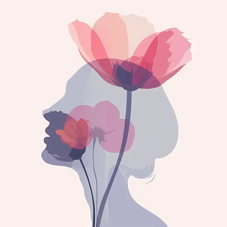 Silhouette with Flowers