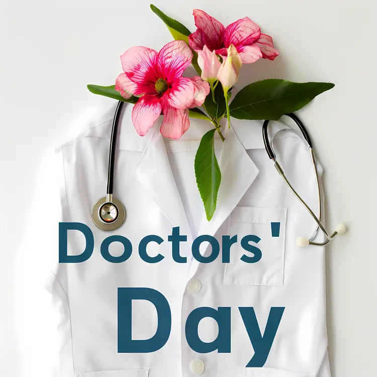 Doctors' Day with Coat and Floral Design