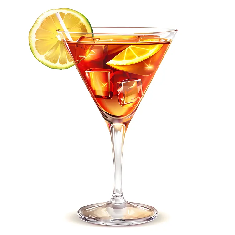 Elegant Cocktail with Lemon Slice