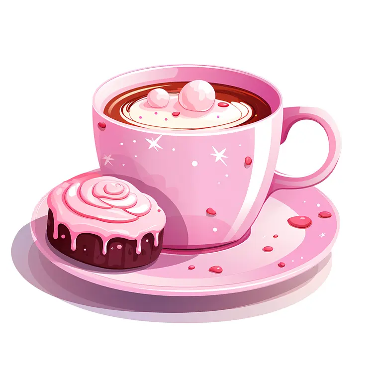 Pink Cup with Cupcake