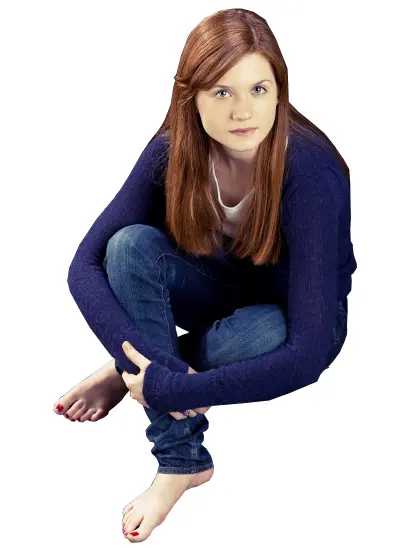Woman Sitting in Casual Outfit