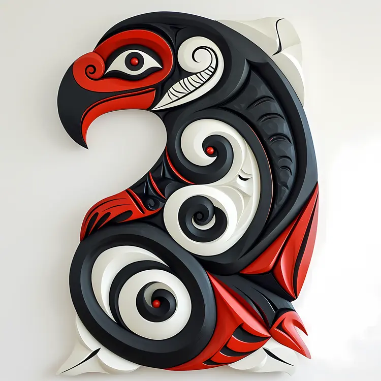 Abstract Red and Black Eagle
