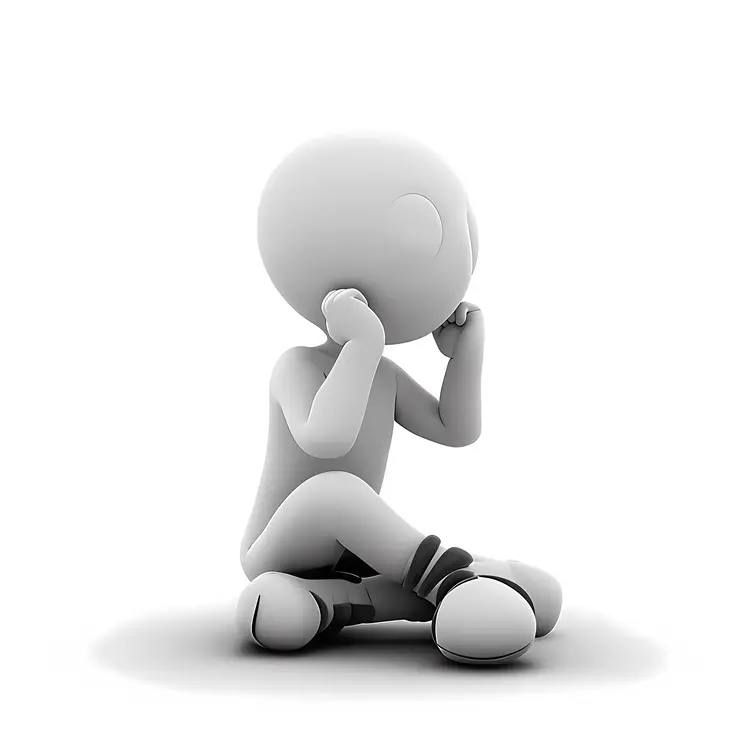 3D Character Sitting and Thinking