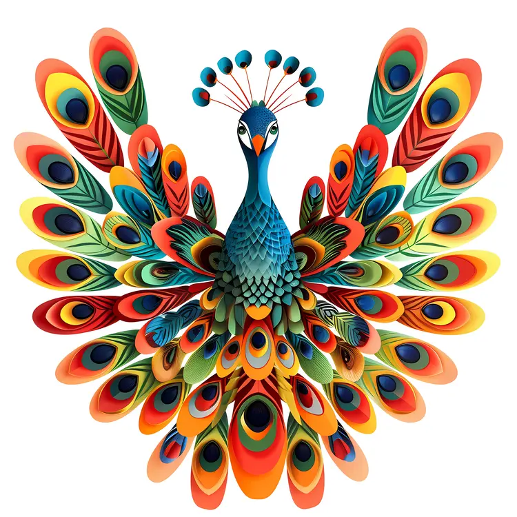 Colorful Peacock with Vibrant Feathers