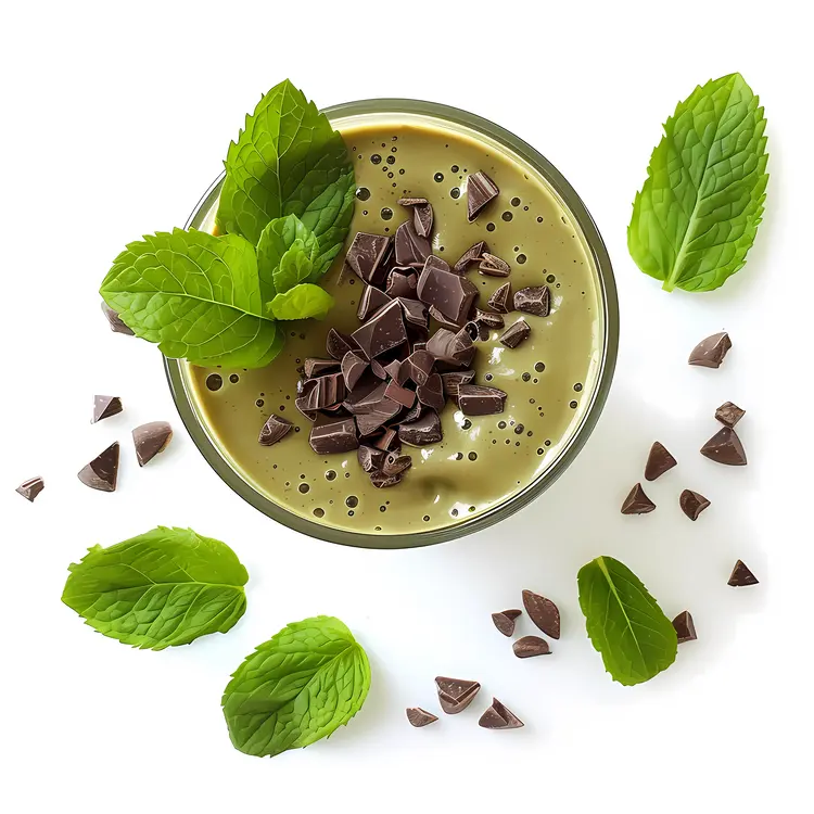 Top View of Mint Chocolate Milkshake
