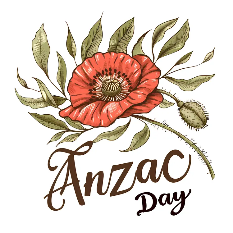 ANZAC Day Red Poppy Flower