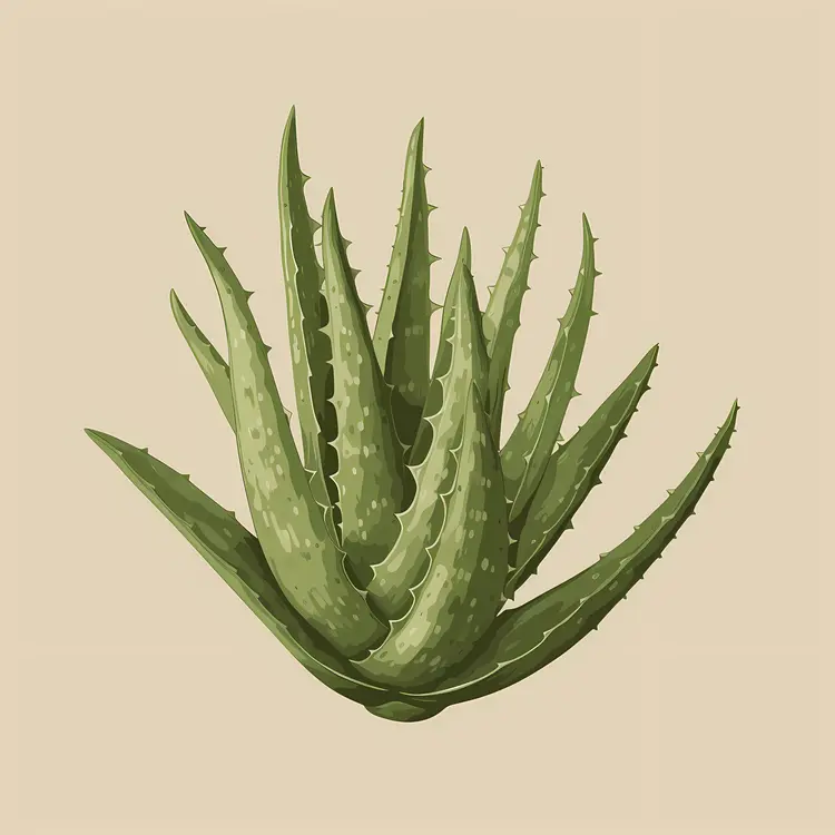 Green Aloe Vera Plant Illustration