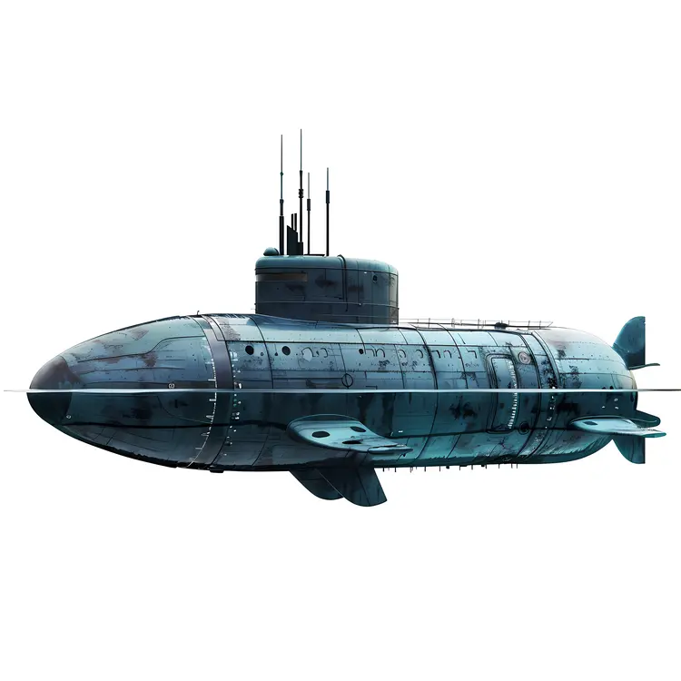 Side View of a Submarine