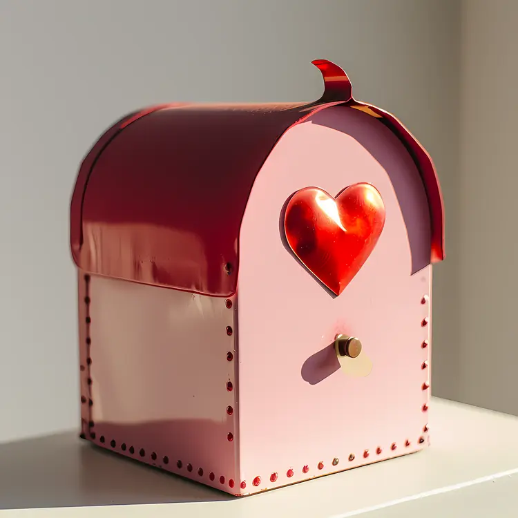 Pink Mailbox with Heart for Valentine's Day