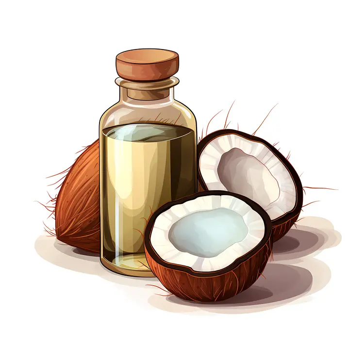 Natural Coconut Oil in Glass Bottle