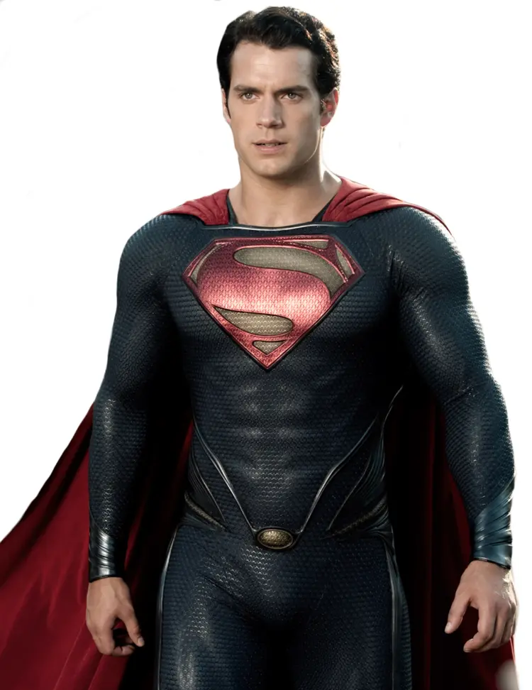 Superman in Black Suit with Red Cape