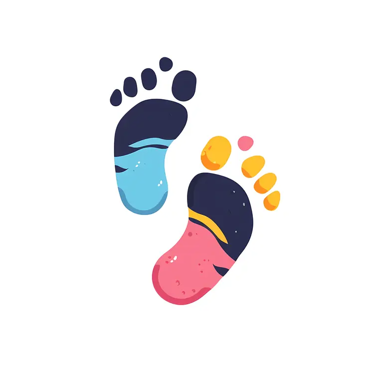 Colorful Footprints with Art Design