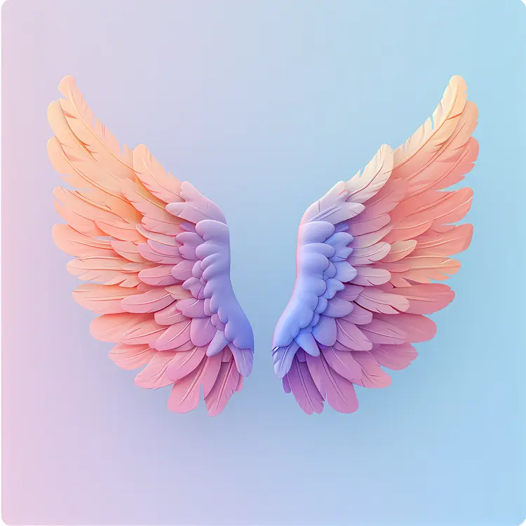 Beautiful Colorful Wings with Gradient Feathers