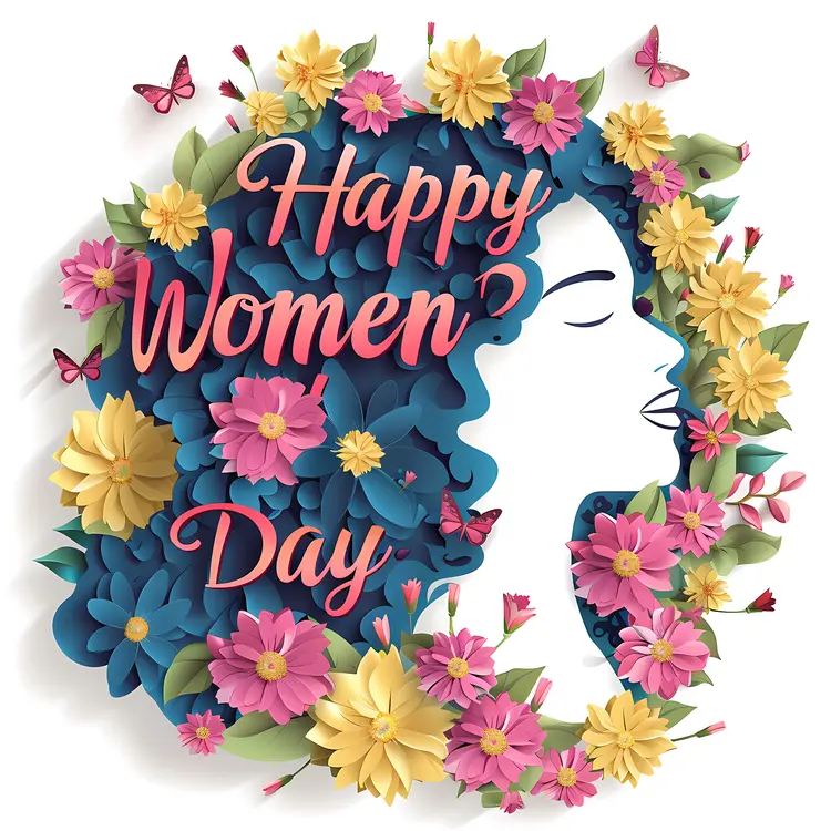 Happy Women's Day with Floral Design