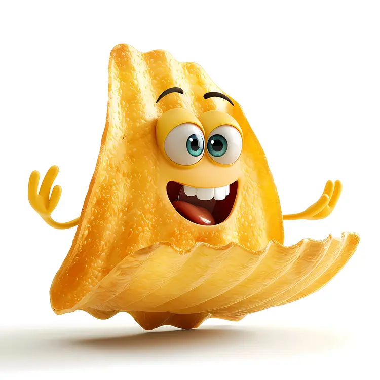 Happy Potato Chip Cartoon Character