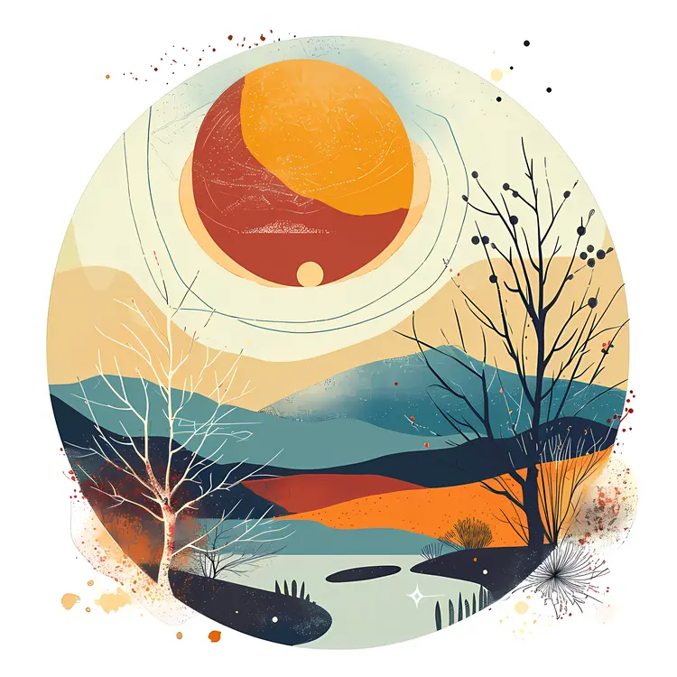 Sunset Over Serene Landscape