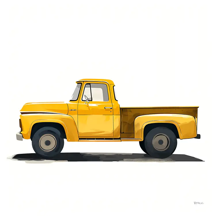 Yellow Vintage Pickup Truck