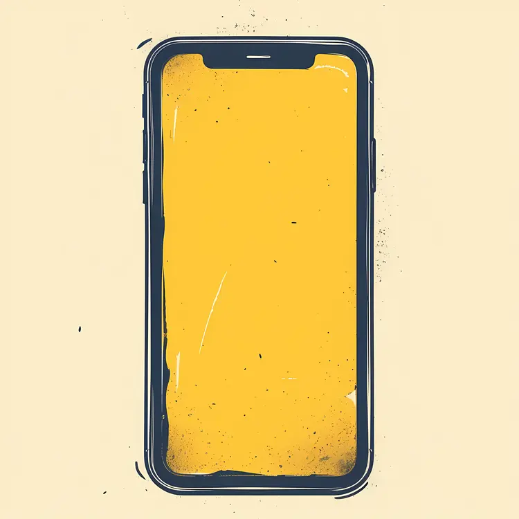 Smartphone with Yellow Screen Illustration