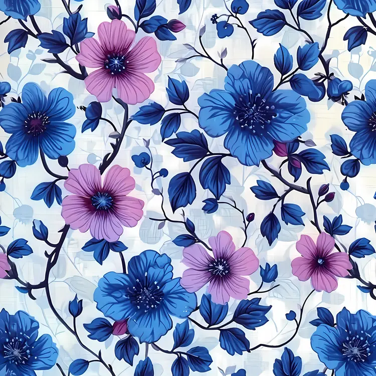 Pink and Blue Floral Pattern