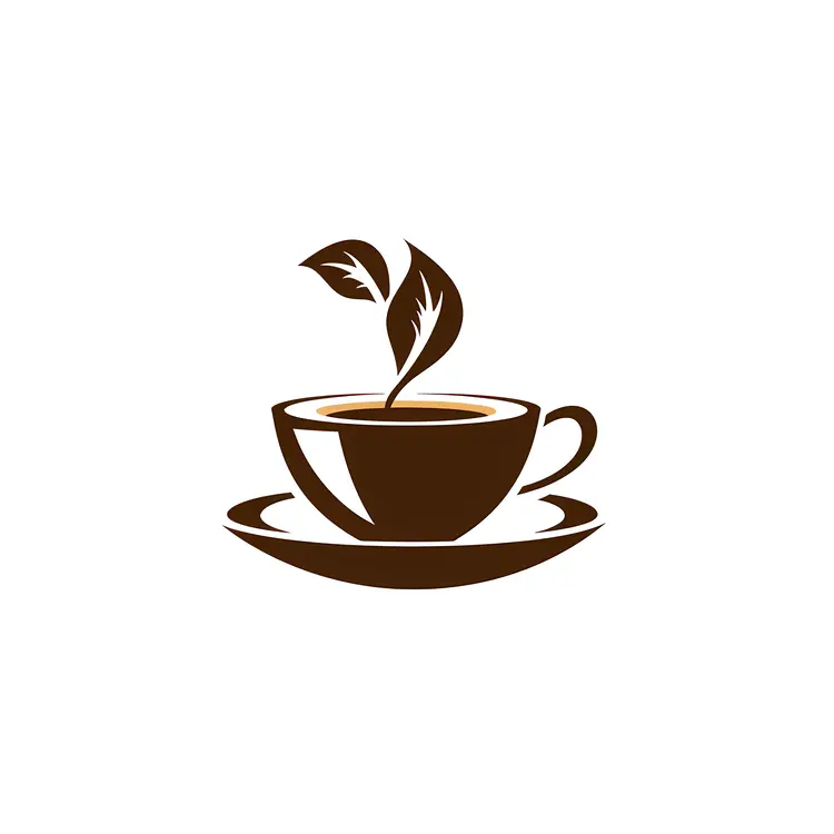 Coffee Cup with Leaf Design