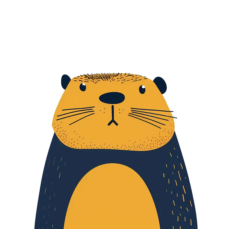 Cute Cartoon Beaver Illustration
