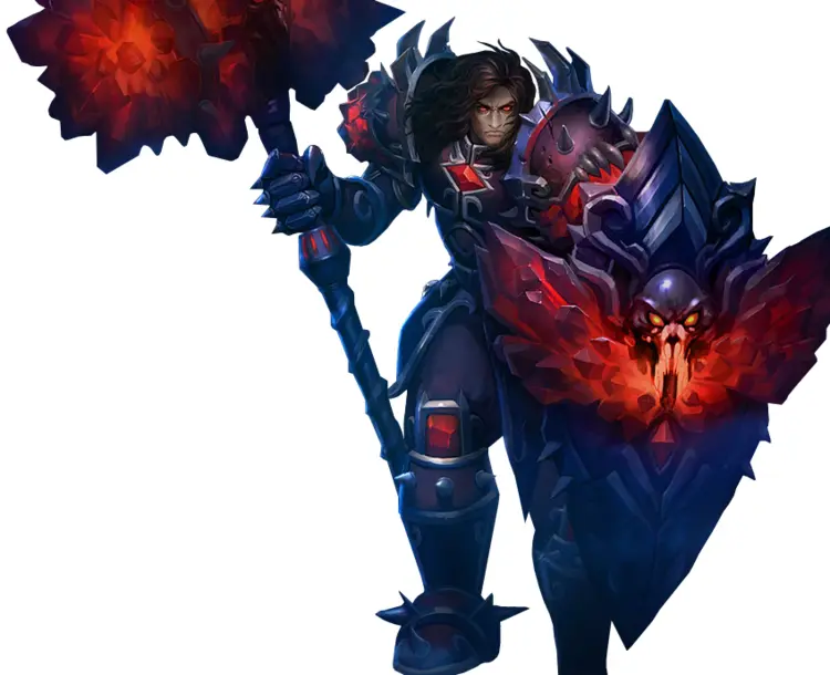 Armored Warrior with Hammer in Battle Stance