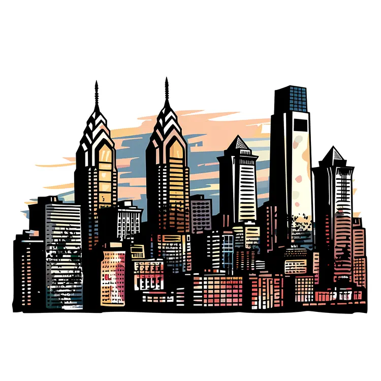 Stylized City Skyline