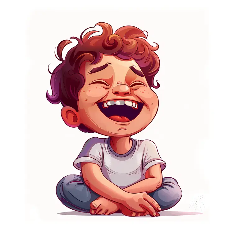 Laughing Boy in White Shirt