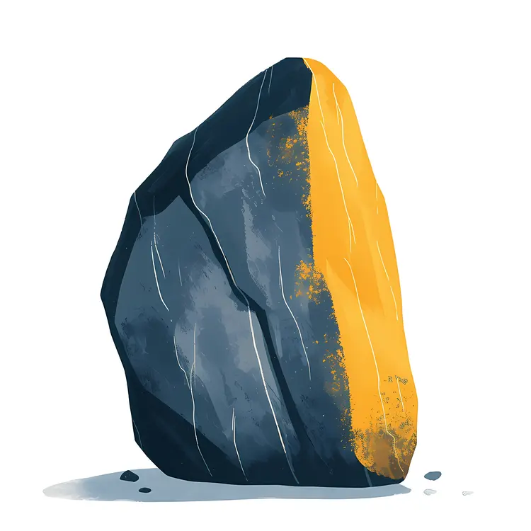 Black and Yellow Rock with Striations
