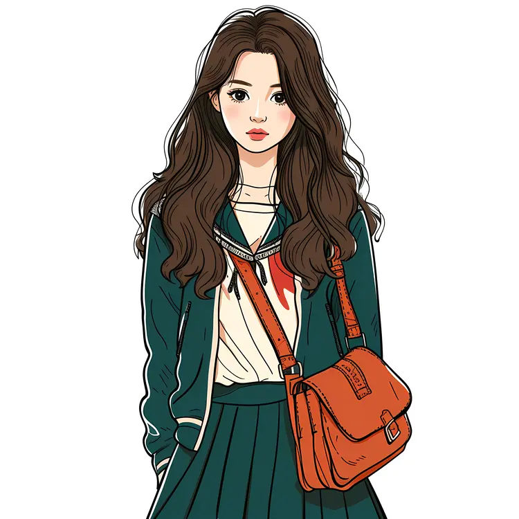 Stylish Girl in School Uniform