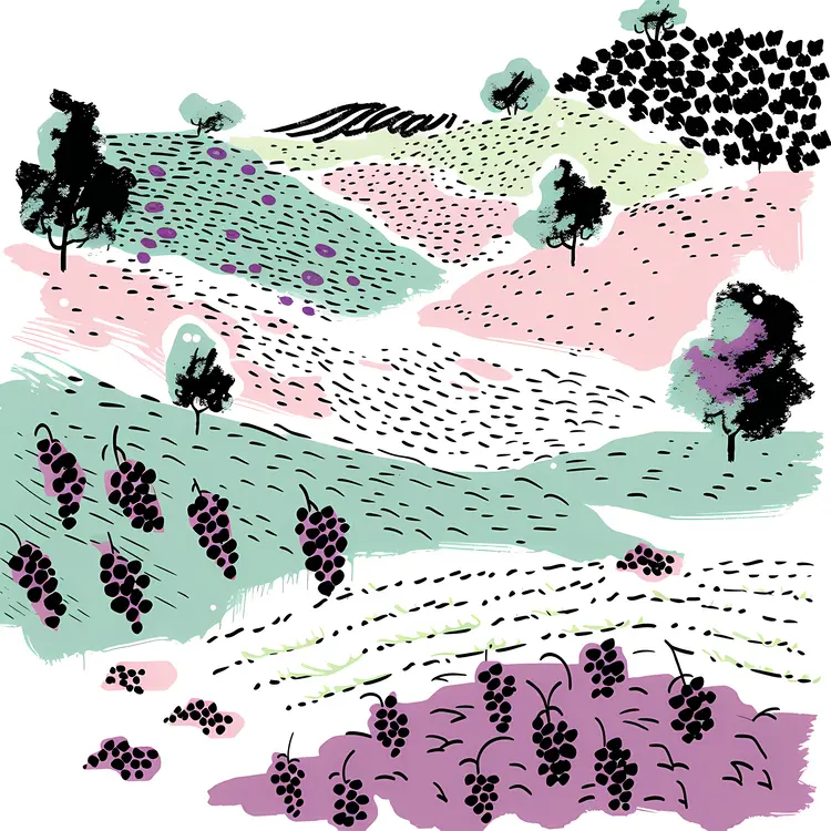 Abstract Vineyard Landscape