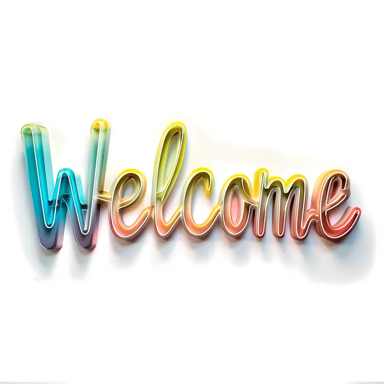 Colorful Neon Welcome Sign