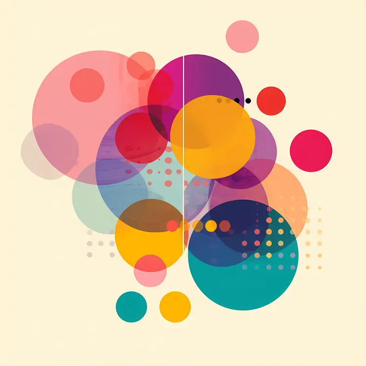 Colorful Abstract Art with Overlapping Circles