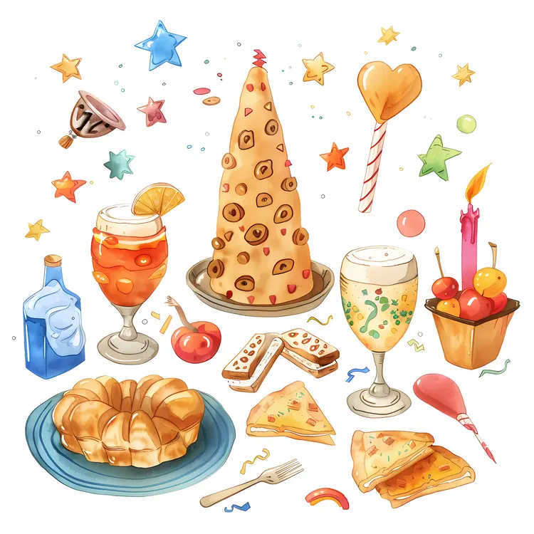 Colorful Party Food and Drinks
