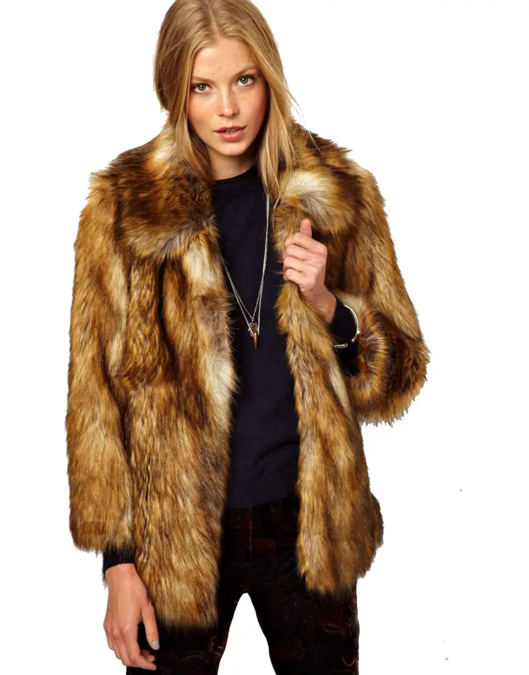Elegant Brown Fur Coat for Winter