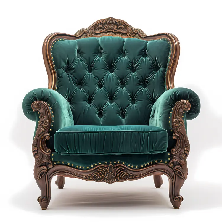 Luxurious Green Velvet Armchair
