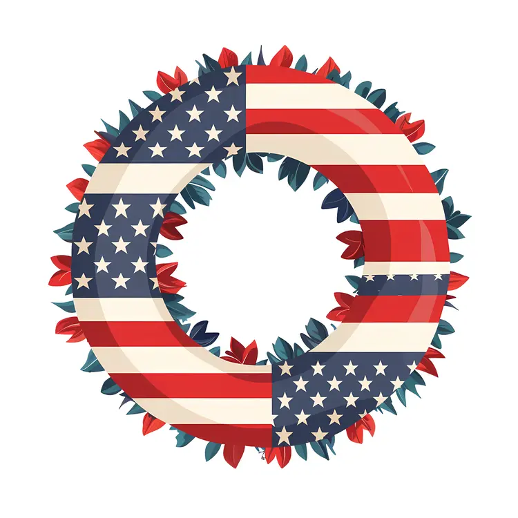 Patriotic American Flag Wreath