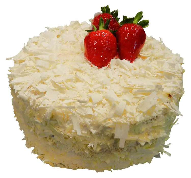 Strawberry Topped White Cake