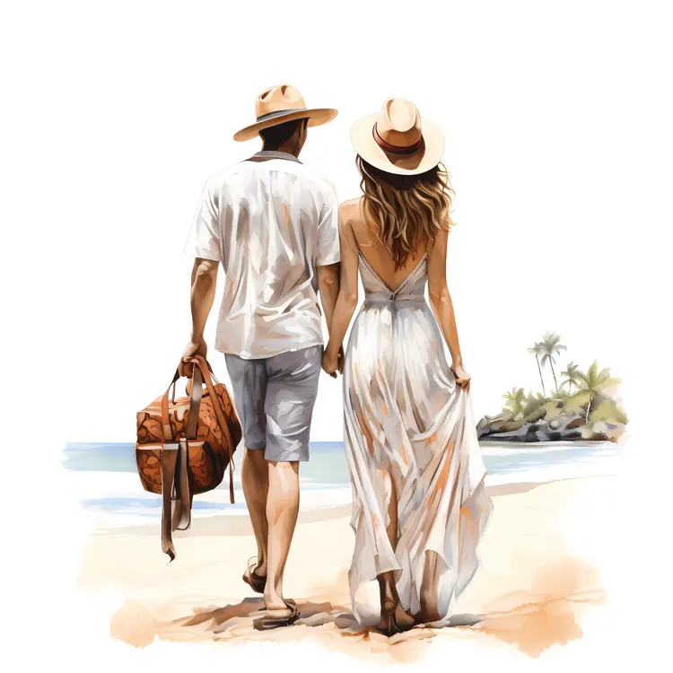 Romantic Couple on Beach Vacation