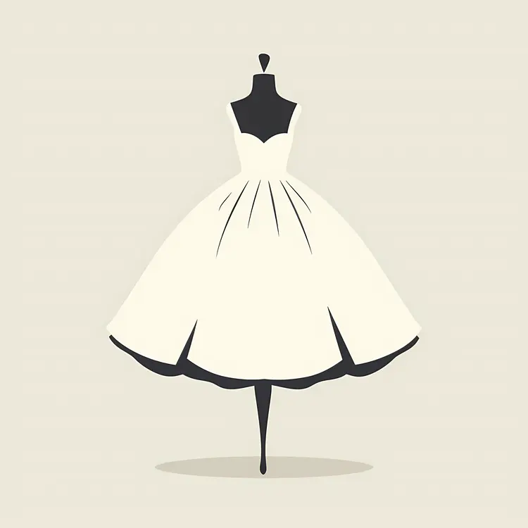 Elegant White Dress Illustration